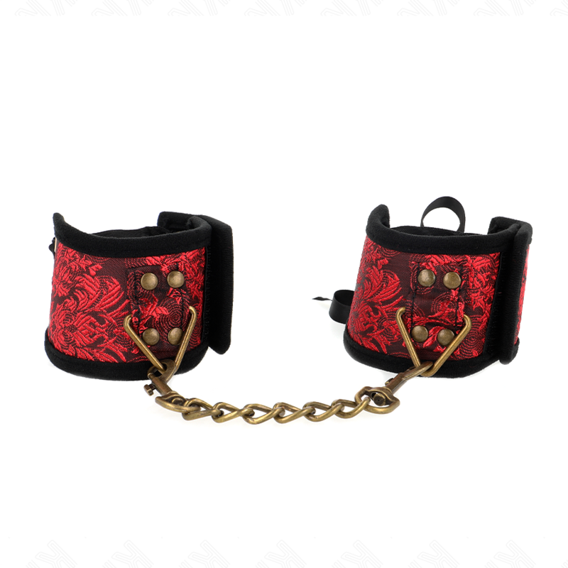 Attache-Poignets Scandal Détails Dentelle Rouge-Noir - Kink - KINK WRIST RESTRAINT