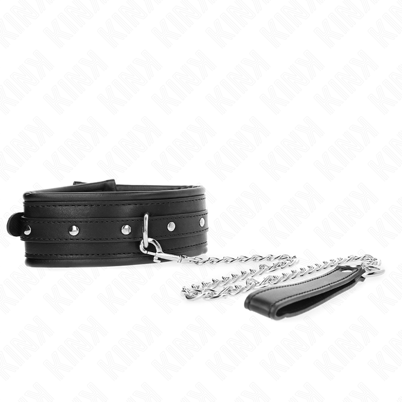 Collier BDSM avec Bracelet à Boucle Brillante 65cm - KINK - KINK COLLAR & GAG