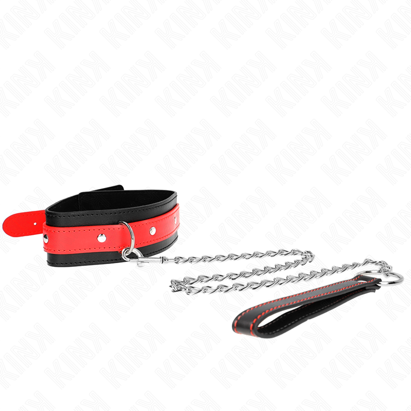 Collier BDSM avec Bracelet Rouge Ajustable 65 CM - KINK - KINK COLLAR & GAG