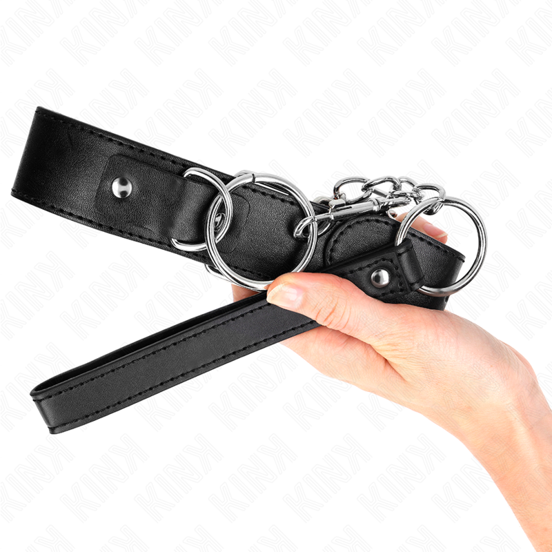 Collier BDSM Basic avec Laisse Modèle 4 Réglable 36-43cm - KINK - KINK COLLAR & GAG