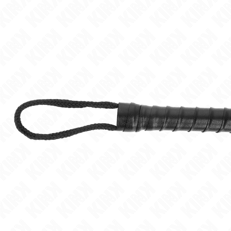 KINK - Mini Fouet BDSM avec Corde Noir - 56 cm