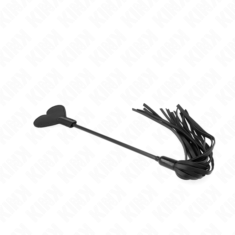 KINK - Paddle en Forme de cœur avec Martinet Noir - 35 cm