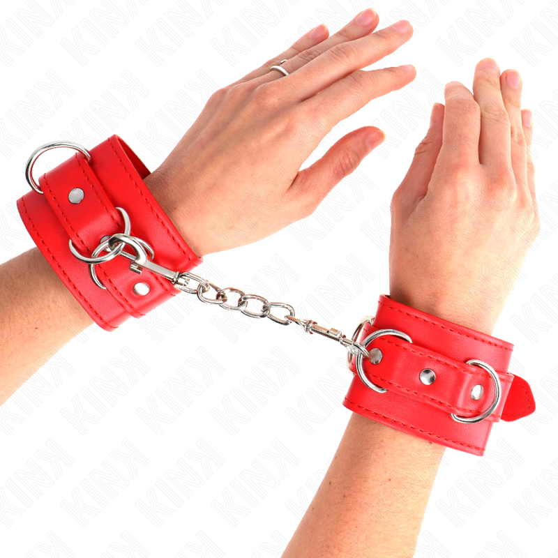 Menottes BDSM Ajustables Kink Rouges 17,5-25cm - Kink - KINK WRIST RESTRAINT