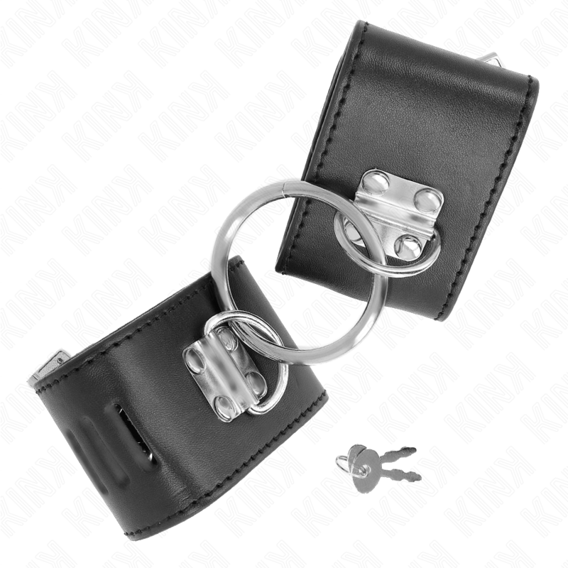Menottes KINK Appui-Poignets Fixes Anneau Cadenas Noir - KINK - KINK WRIST RESTRAINT