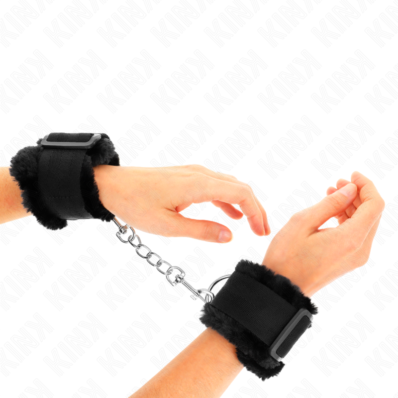Appui-Poignets Fourrure Noir Ajustable 17-31cm - KINK - KINK WRIST RESTRAINT