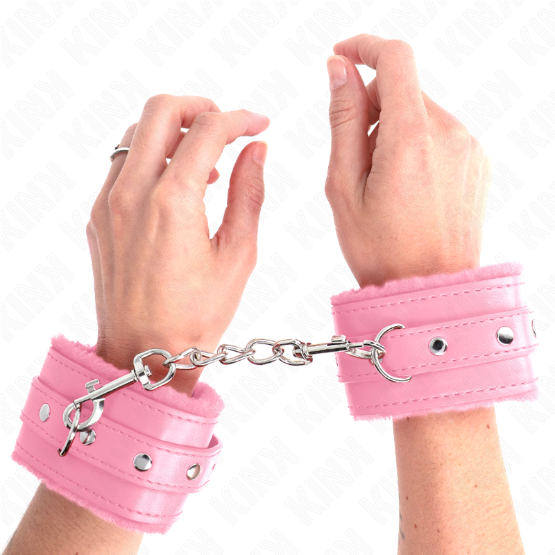 Menottes BDSM Doublées Fourrure Premium Rose - KINK - KINK WRIST RESTRAINT