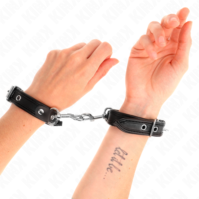 Bracelets BDSM Mini Noir avec Clous Réglables - KINK - KINK WRIST RESTRAINT