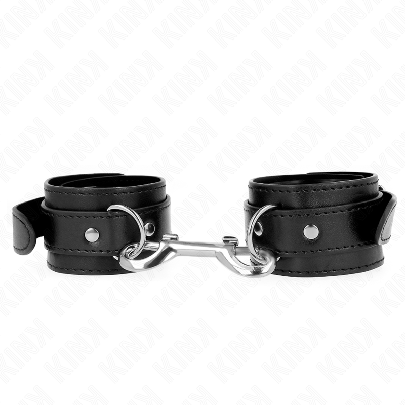 Bracelets de Contrainte Cuir Rivets Noir Ajustable - KINK - KINK WRIST RESTRAINT