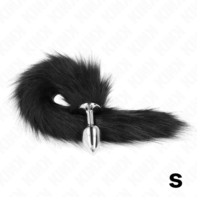 Plug Anal Queue de Renard Synthétique Noir 40 cm Taille S - KINK