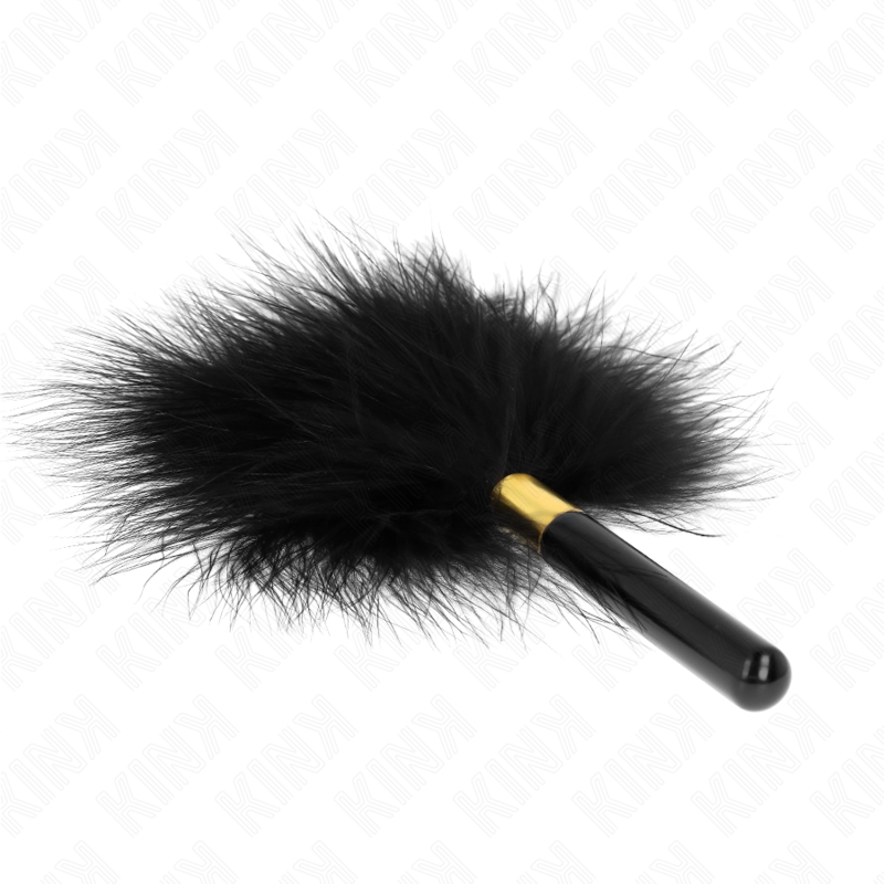 Plumeau BDSM Chatouilles Métal Doré Noir 18cm - KINK - KINK IMPACT & TOUCH