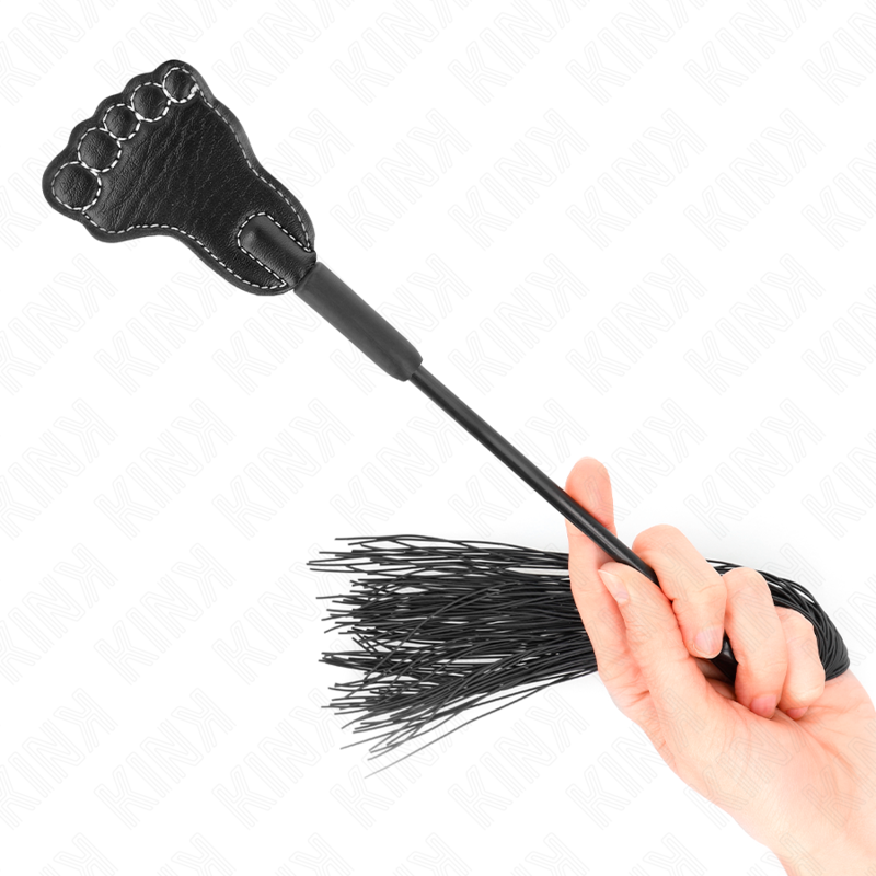 KINK - Paddle en Forme de Pied avec Martinet Noir - 31 cm