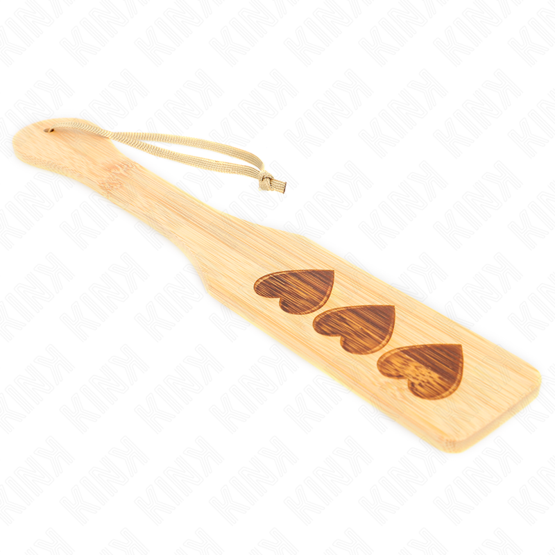 KINK - Paddle BDSM en Bambou avec forme de cœur - 32 cm