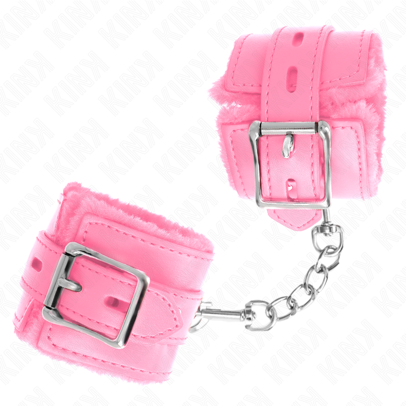 Bracelets Contrainte Fourrure Rose Réglables 17-29cm - KINK - KINK WRIST RESTRAINT
