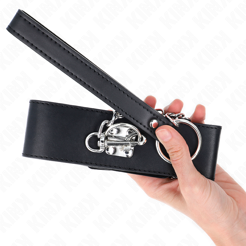Collier BDSM Basic avec Laisse 65 cm Noir - KINK - KINK COLLAR & GAG