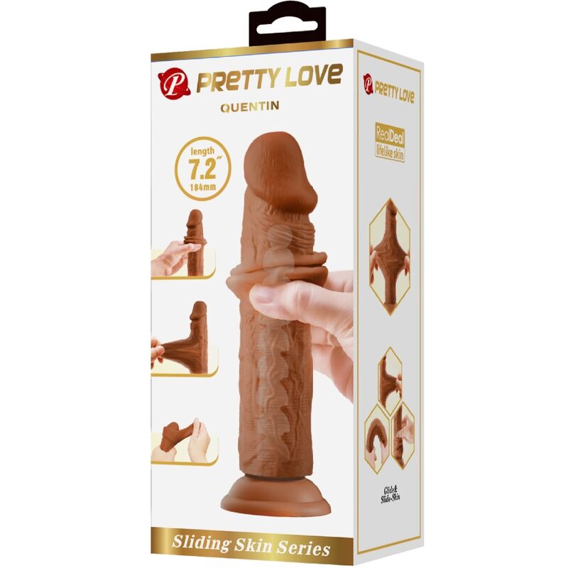 Gode Réaliste à Ventouse Marron 18cm - Pretty Love