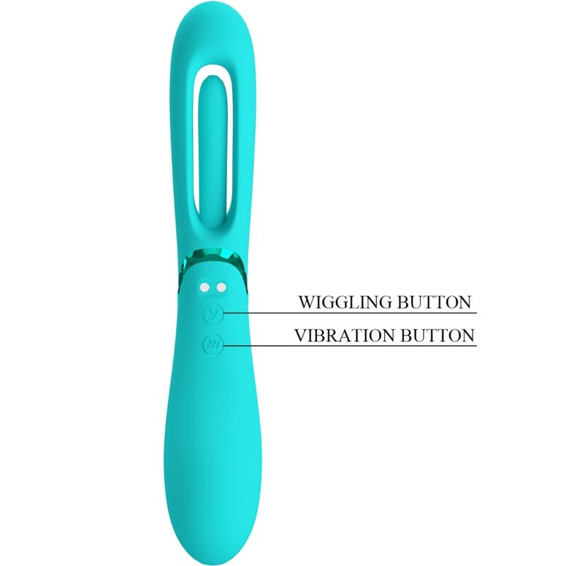 Stimulateur double fonction Lexie 7 vibrations bleu - Romance - ROMANCE