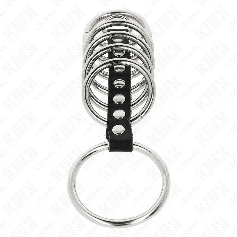 Anneaux Péniens Set 7 Anneaux Métal Cuir 3,2-5cm - KINK - KINK RING POWER