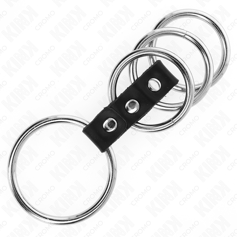 Anneaux Péniens Métal et Cuir Set de 4 KINK 3,7-5cm - KINK - KINK RING POWER