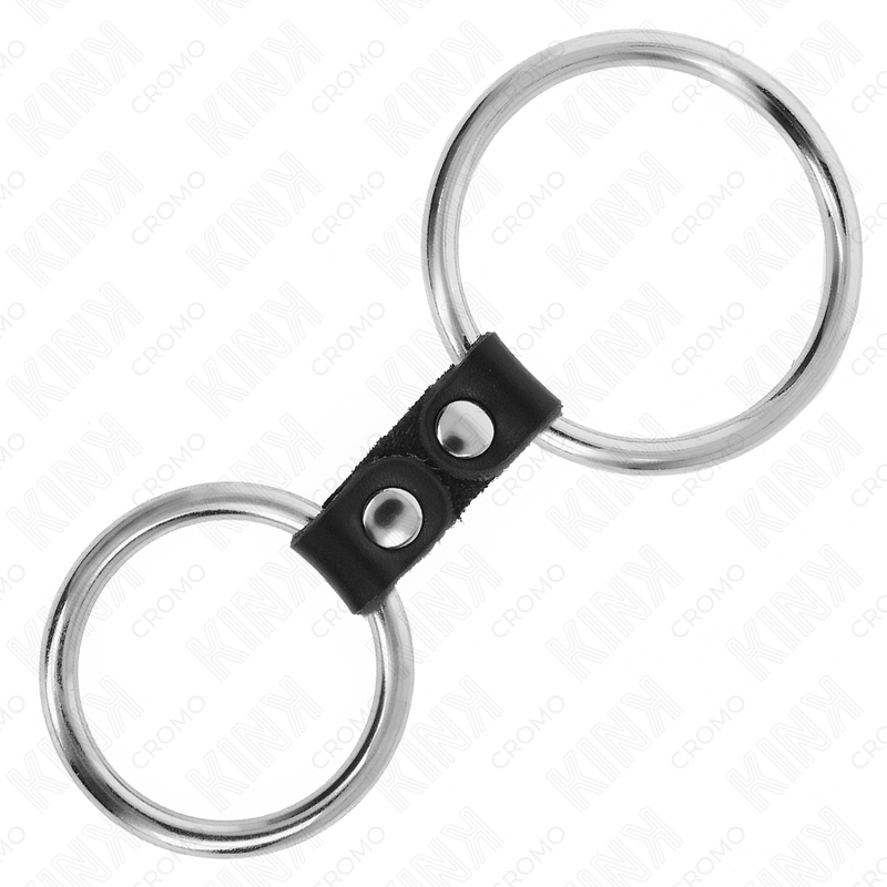 Anneau Pénien Double Métal et Cuir KINK Modèle 2 - KINK - KINK RING POWER