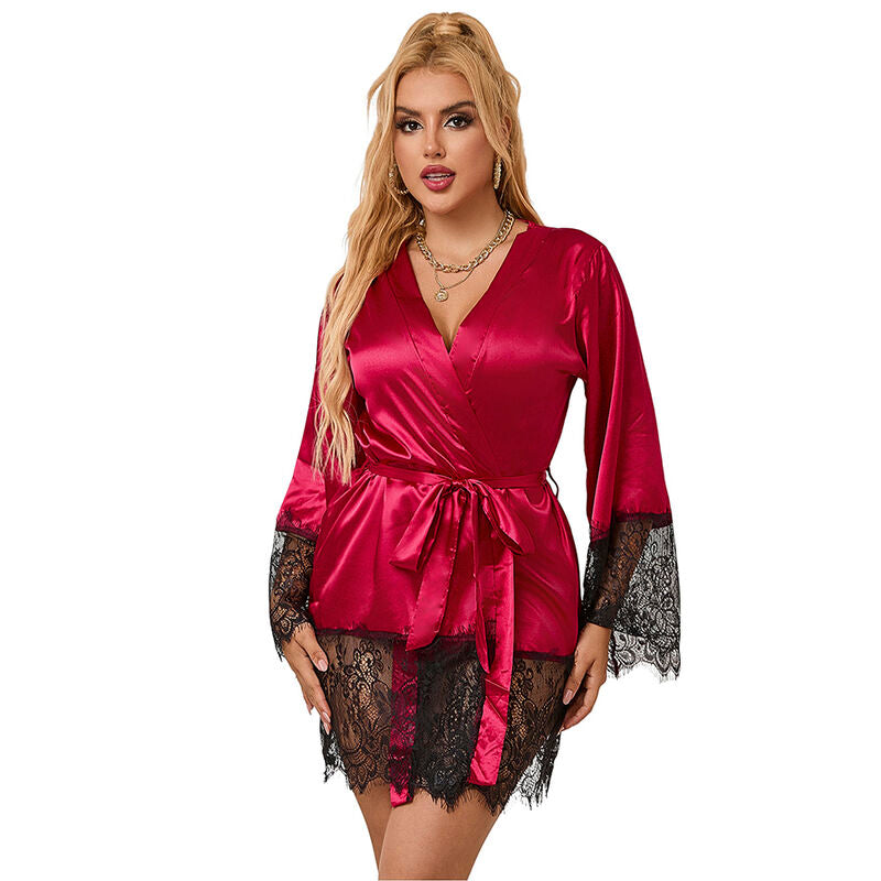 Pyjama dentelle élégant avec string rouge taille S/M - Subblime - SUBBLIME SETS
