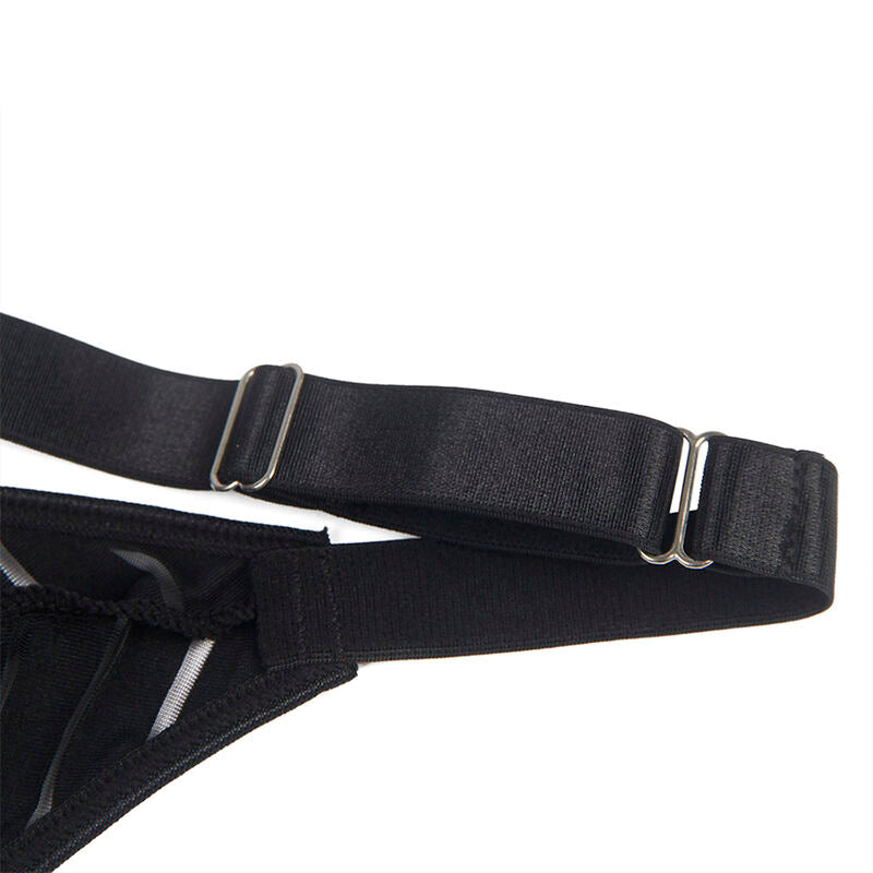 Body mit integriertem Strumpfhalter in Schwarz, Größe L/XL - Subblime
