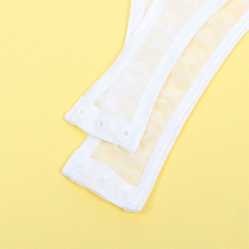 Body avec chaînes et porte-jarretelles blanc S/M - Subblime - SUBBLIME BODIES