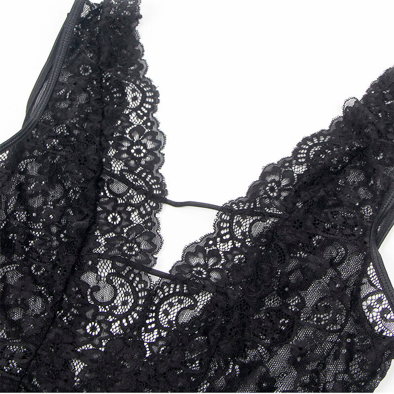 Sexy Body mit integriertem Strumpfhalter in Schwarz Größe L/XL - Subblime