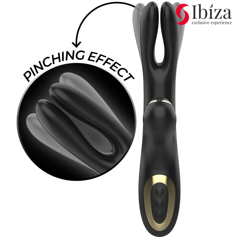 Vibrateur Double Stimulation Ibiza Double Clamping Noir - Ibiza
