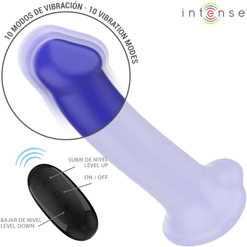 Vibromasseur Victoria Bleu Foncé avec Télécommande - Intense