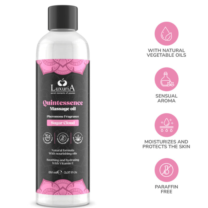 Intimateline - Huile Massage sensuelle Naturelle Barbe à Papa - 150ml