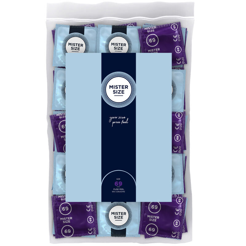 Mister Size – Préservatifs Taille XXXL 69 mm – Boîte de 100 unités