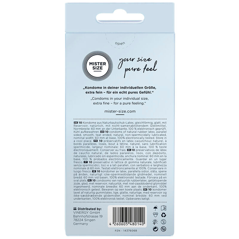 Mister Size – Préservatifs Grande Taille XL 60 mm Ultra Confort – 10 unités