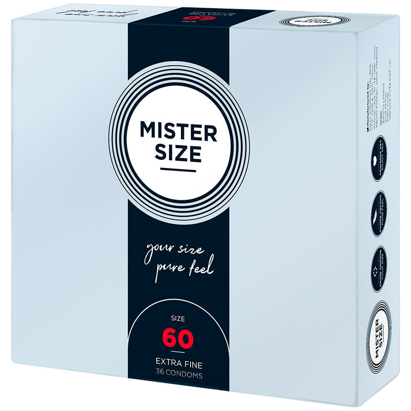 Mister Size – Préservatifs Taille XL 60 mm – Boîte de 36 unités
