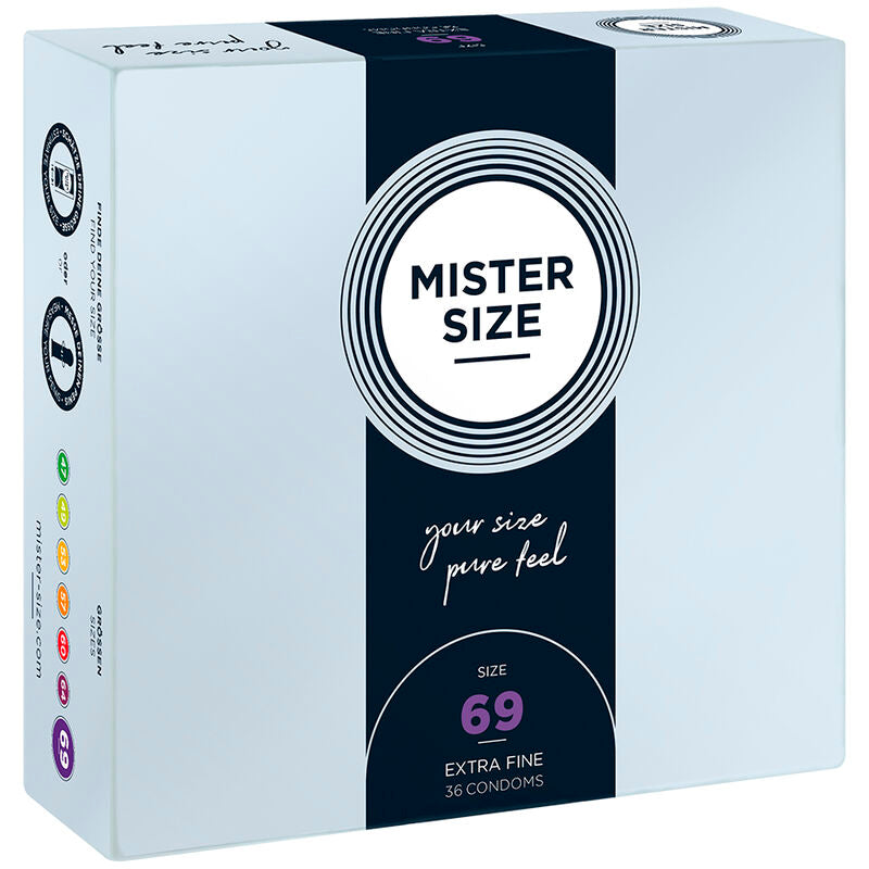 Mister Size – Préservatifs Taille XXXL 69 mm – Boîte de 36 unités