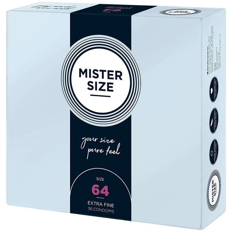 Mister Size – Préservatifs Taille XXL 64 mm – Boîte de 36 unités