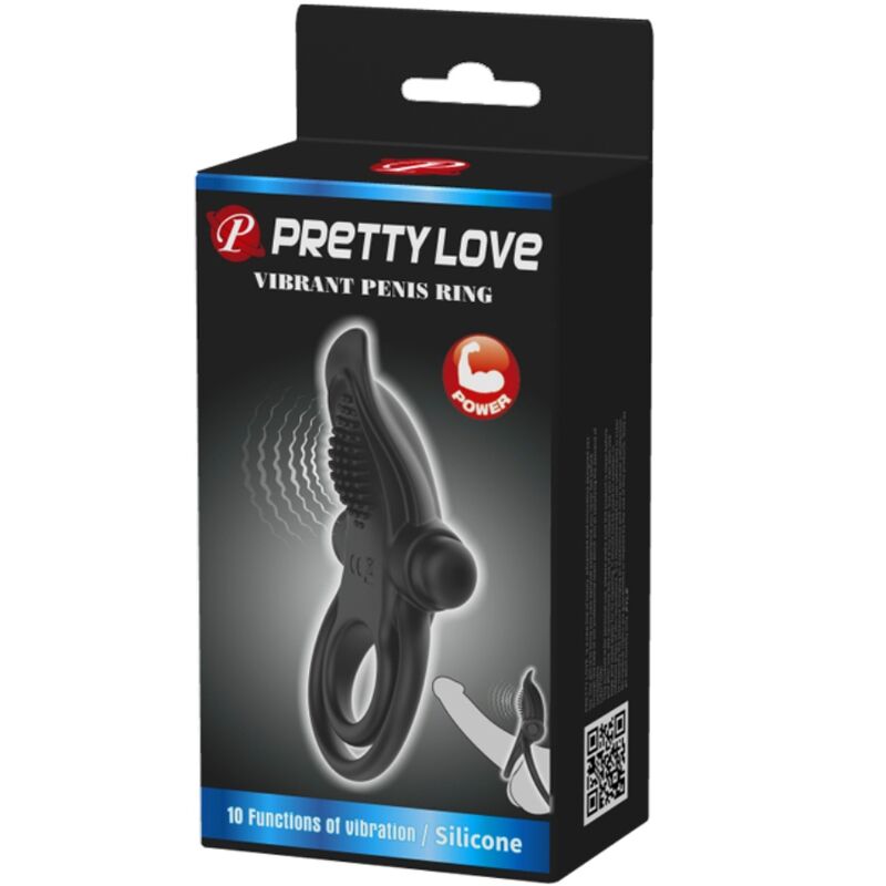 Anneau Pénien Double Vibrant Pretty Love Noir - Pretty Love