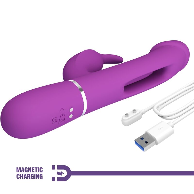 Vibromasseur Rabbit Kampas Multifonction 3 en 1 Violet - Pretty Love