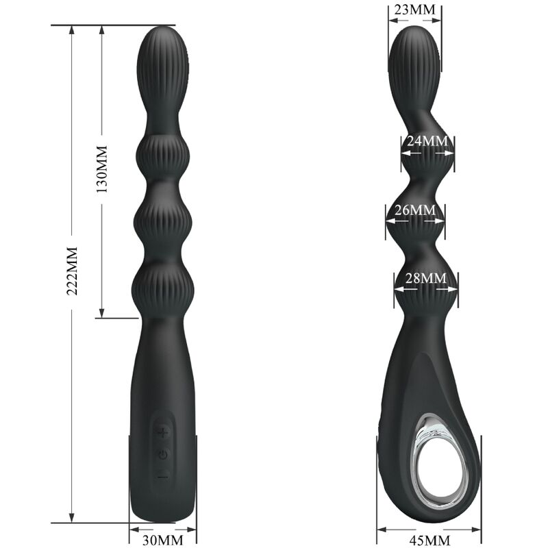 Vibromasseur Anal Federer 12 Vibrations Noir - Pretty Love
