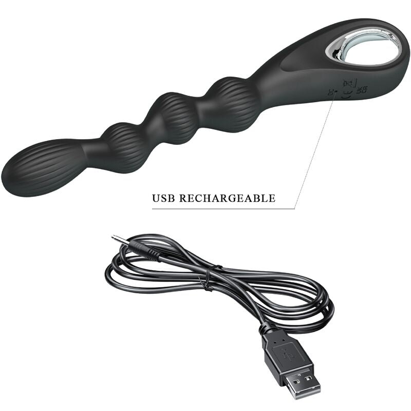 Vibromasseur Anal Federer 12 Vibrations Noir - Pretty Love