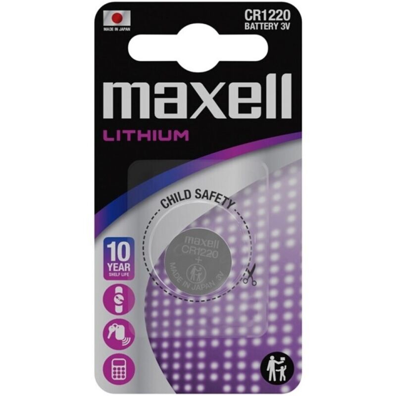 Pile Bouton Lithium CR1220 3V Blister - Maxell - MAXELL