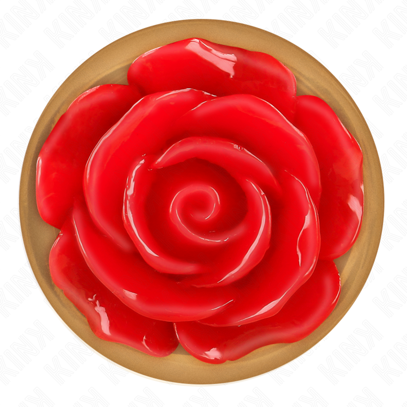 Plug anal métallique or rose avec rose rouge taille S - Kink - KINK PLEASURE PLUGS
