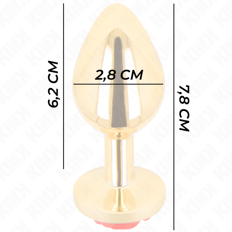 Plug anal métallique rose rouge taille S - Kink - KINK PLEASURE PLUGS