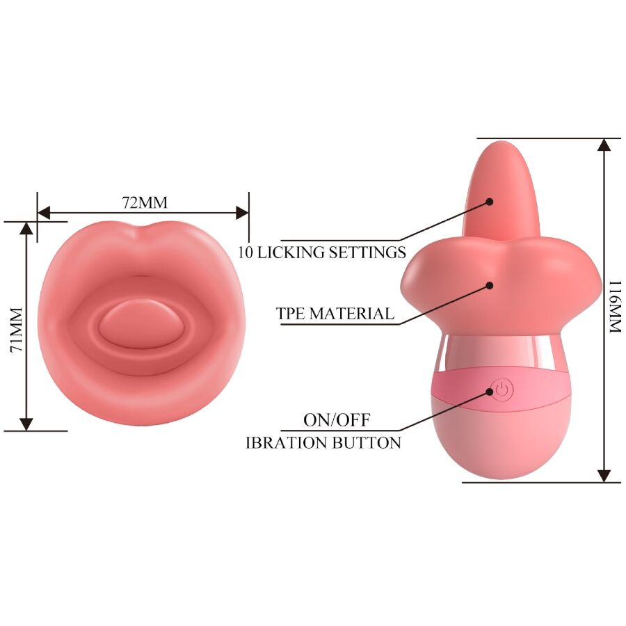 Stimulateur Clitoris Kylee Tongue 10 Vibrations Rose - Pretty Love