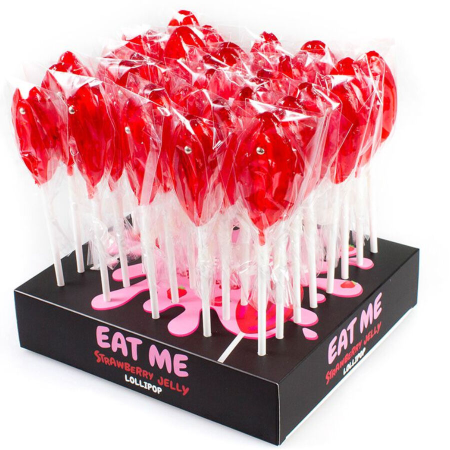 Secret Play – Présentoir de 40 Sucettes en forme de Vagin - Fraise