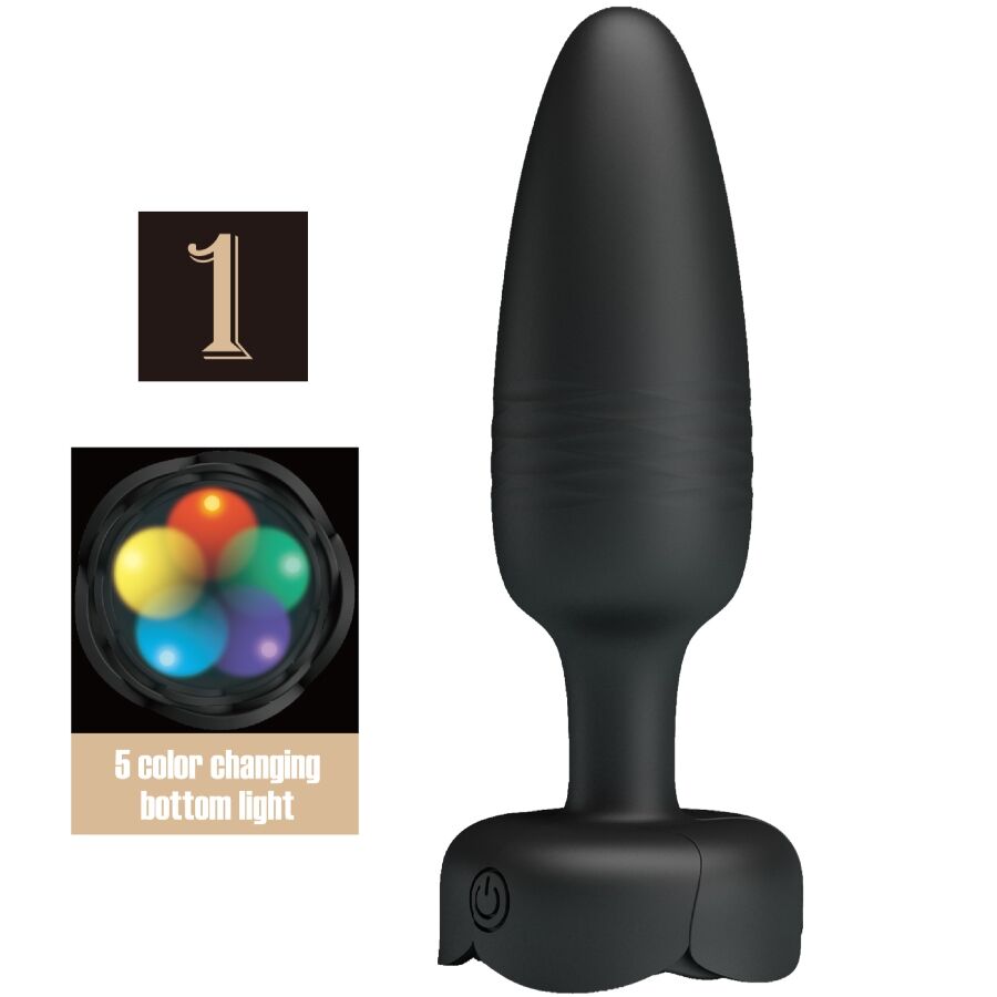 Plug Anal Vibrant Tarion LED Noir 12,5 cm - Pretty Love
