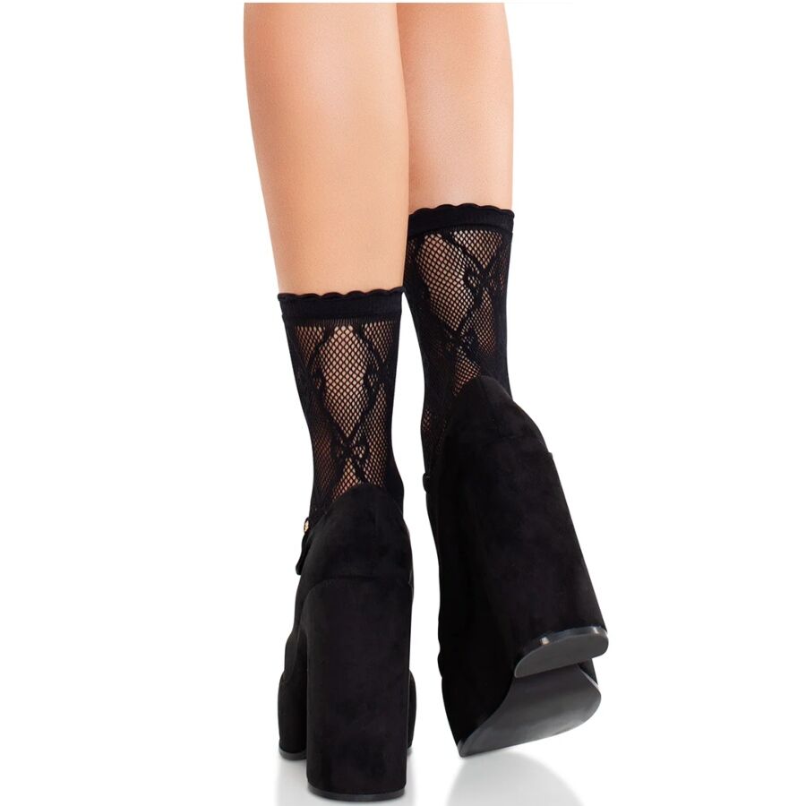Chaussettes Résille Noires avec Nœud - Leg Avenue