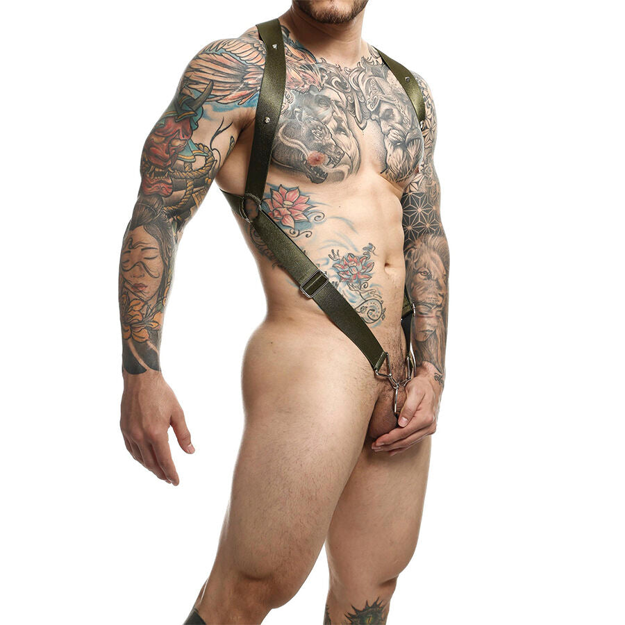 Harnais Masculin Croisé Dungeon Vert Taille Unique - MOB - MOB