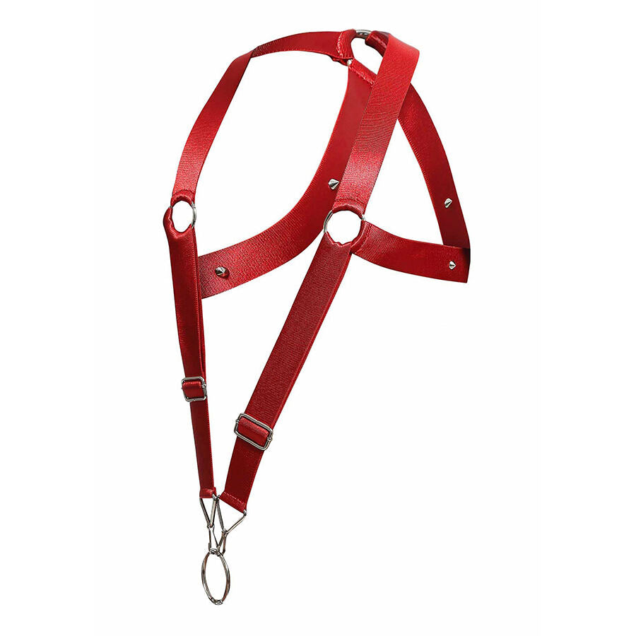 Harnais Croisé Dos Dungeon Rouge Taille Unique - MaleBasics - MOB