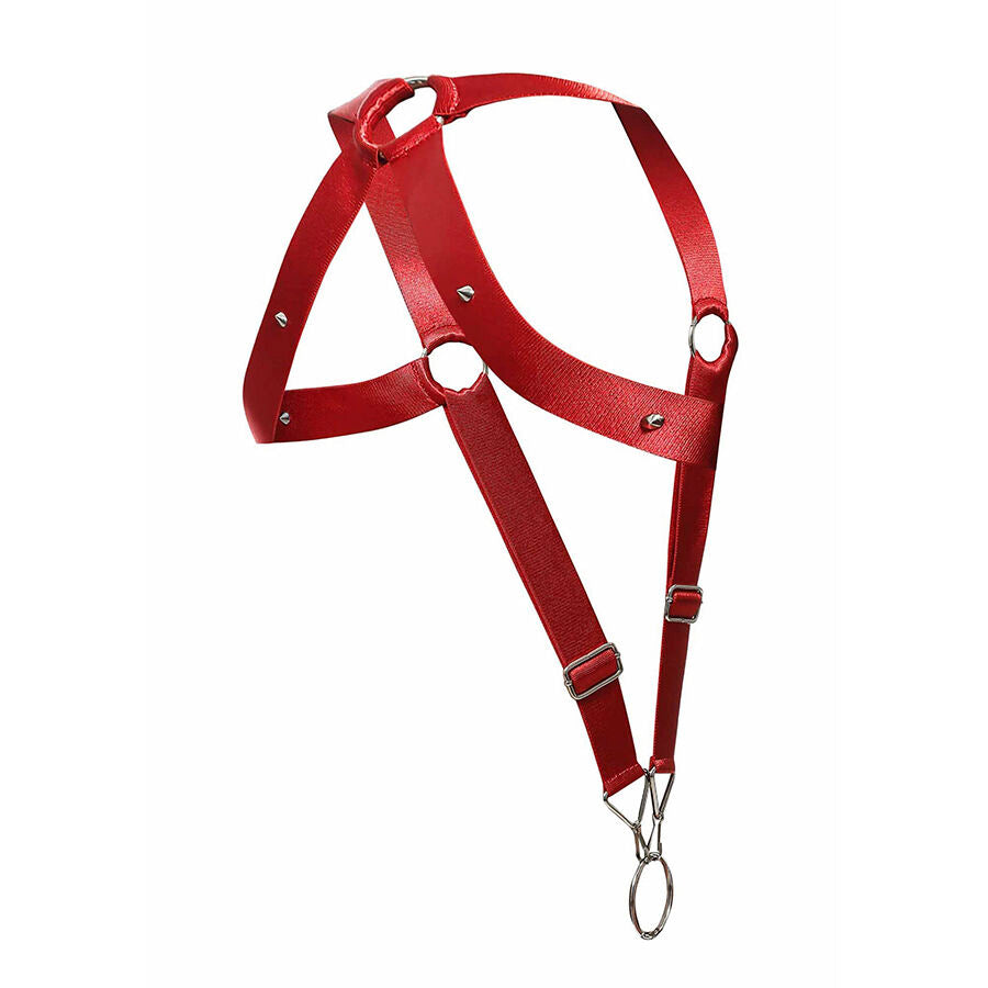 Harnais Croisé Dos Dungeon Rouge Taille Unique - MaleBasics - MOB