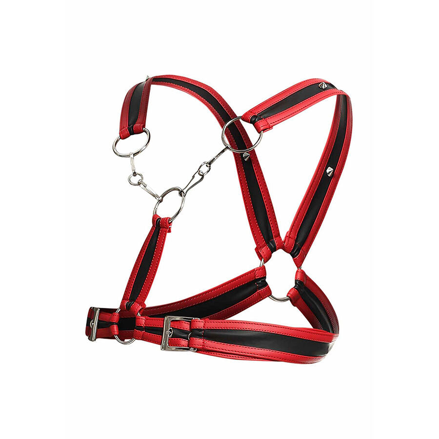 Harnais BDSM Dngeon Rouge avec Chaînes - MaleBasics - MOB
